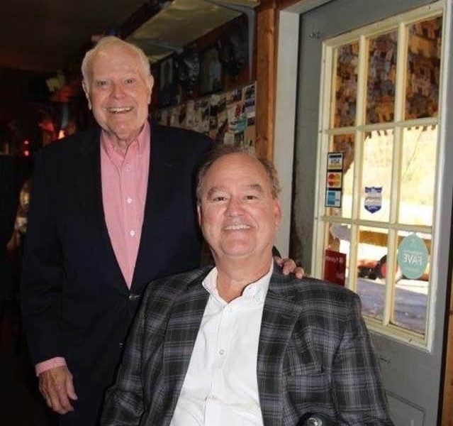 Mover & Shaker Joe McCutchen pictured here with Mr. Clint Day the head of The Newscasters Studio at the TNS Launch party.